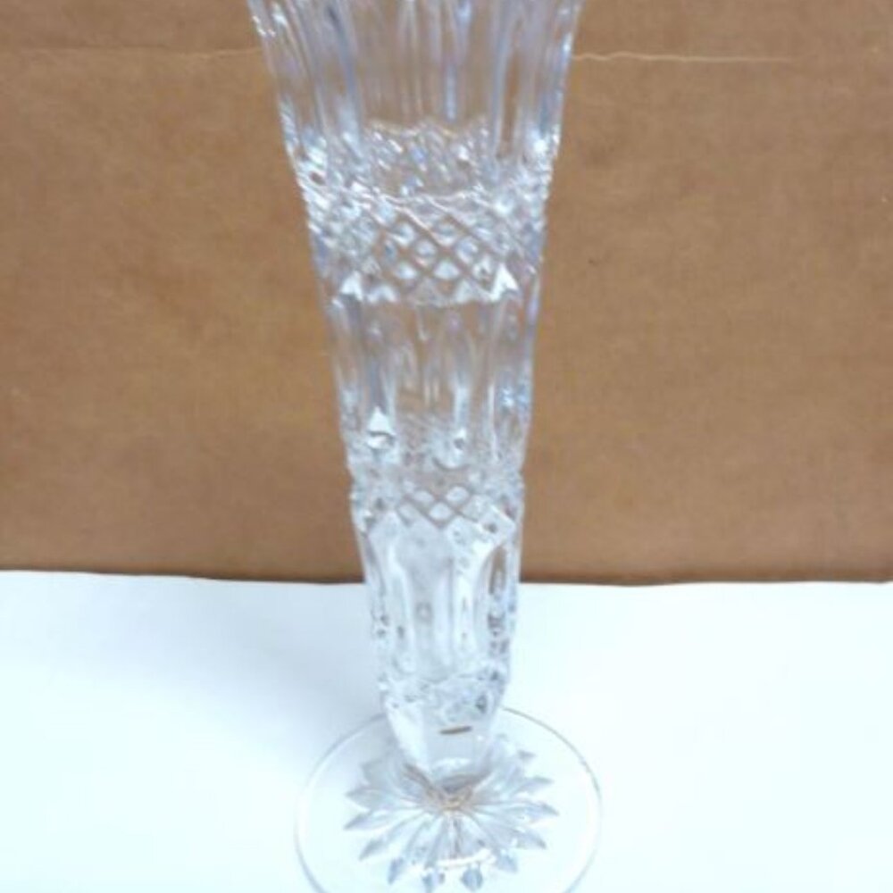 Vintage 1990s Hofbauer The Byrdes Collection 8" Footed Lead Crystal Vase